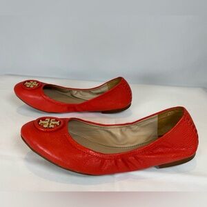 Tory Burch Allie Ballet Flats | Samba Orange / Coral Red